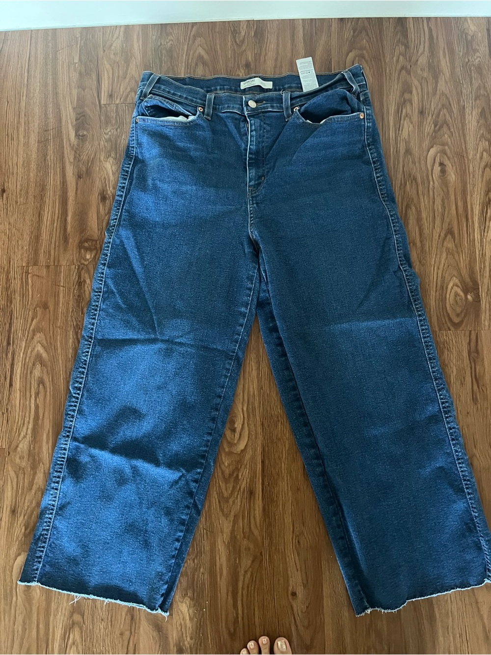 Signature by Levi Strauss Dark Blue High Rise Wide-Leg Jeans